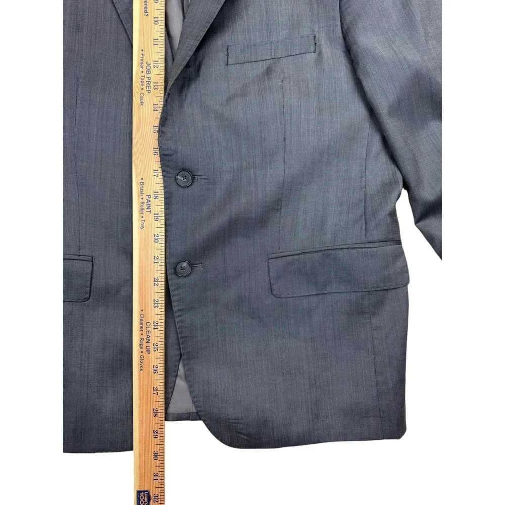 DKNY Men's Dark Charcoal 2 Button Suit Blazer Jacket Sport Coat Wool Reda Size ?